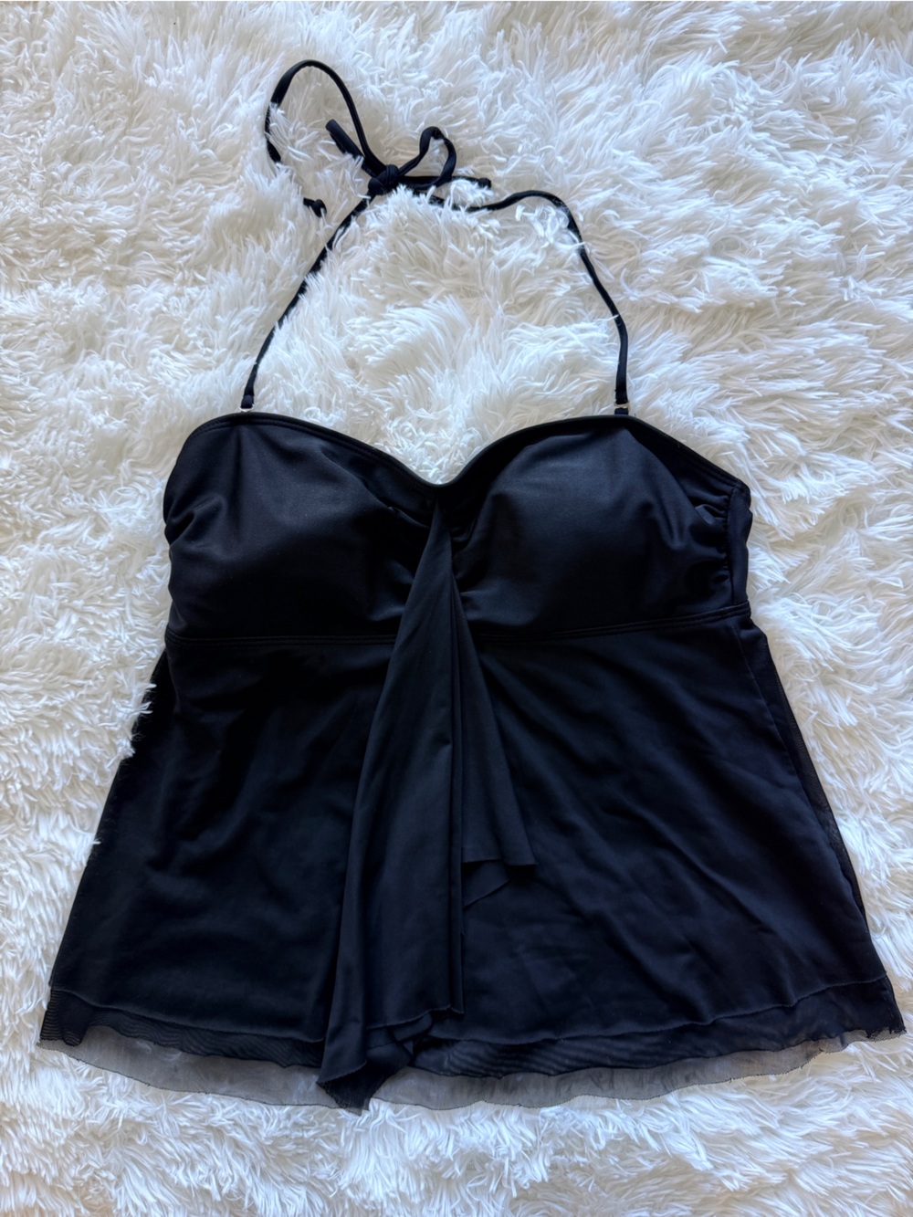 Classic Black Halter Tankini Top - Women Swim Bikinis